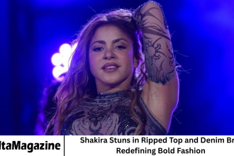 Shakira Stuns in Ripped Top and Denim Bra, Redefining Bold Fashion